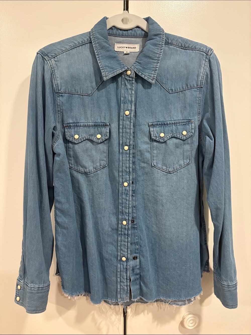 Lucky Brand Light Blue Denim Western Button-Down Shirt